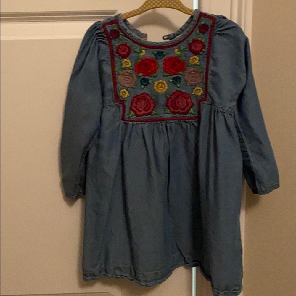 Pink chicken blue Jean dress